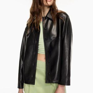 Aritzia Sunday Best Gabby Shirt Jacket Vegan Leather Black